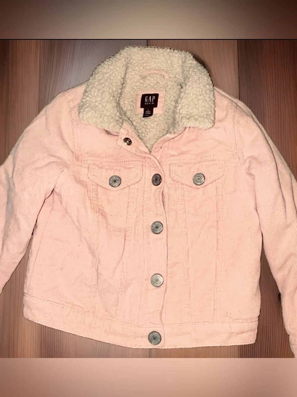 Gap Baby Corduroy Sherpa Jacket Pink Corduroy With Cream Sherpa Lining Size 5 Yr